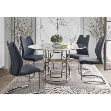 Orchid Modern Round Glass Dining Table Set