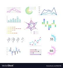 Thin Line Chart Elements For Infographic Outline