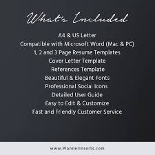 Professional Simple Resume Template Word 2020 Cover Letter Editable Cv Template 1 3 Page Modern Resume Resume Icons Resume Fonts Resume