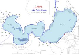 Lake Saint Helen Map Roscommon County Michigan Fishing