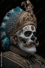 royal skull with white beard mexican