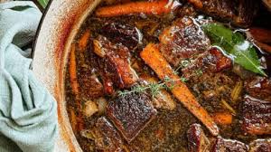 slow cooked beef short ribs braised