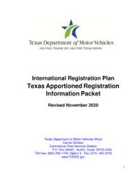 texas international registration plan