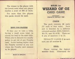 A dealer is determined by dealing one card to each player. 745433944 R Lightningbase Cdn Com Wp Content Gallery 1940 Wizard Of Oz Card Game Instructions 1 Jpg Card Games Wizard Of Oz Games Player Card