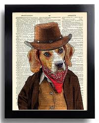 Funny Beagle Dog Poster Cowboy Dog Print Beagle Dog Art Cool Dog Poster Cool Dog Wall Decor Poster Dog Nursery Decor Gift For Boyfriend 615