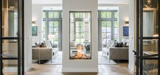 vertical see through gas fireplace