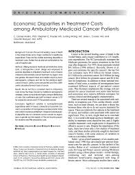 Pdf Economic Disparities In Treatment Costs Among