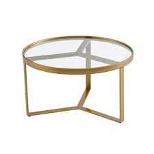 Modern Coffee Table Golden Metal Frame