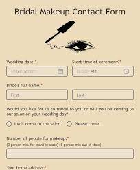 free bridal makeup contact form