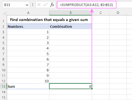 Numbers That Equal A Given Sum In Excel