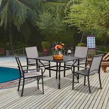 Outdoor Patio Square Dining Table Set