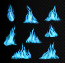 Natural Gas Burning Blue Flames