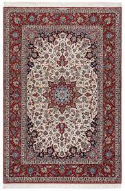 isfahan persian rug white 306 x 204 cm