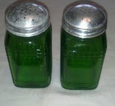 Vintage Green Hazel Atlas Glass Salt