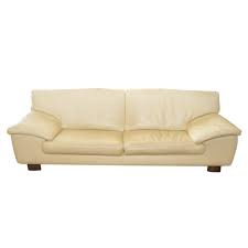 roche bobois cream leather sofa