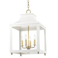 Mitzi By Hudson Valley Lighting Leigh Aged Brass White 4 Light 16 Inch Pendant H259704l Agb Wh Bellacor