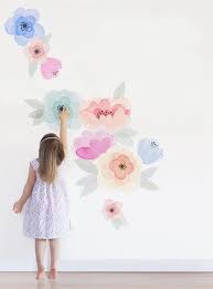 You can pick from traditional floral designs and basic shades available at decalmywall.com. Kids Watercolor Flower Wall Sticker Pastel Blooms Wall Etsy In 2021 Girls Flower Bedroom Flower Bedroom Girls Wall Decals