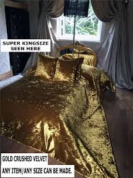 gold crushed velvet bedspread runner