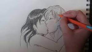how to draw an anime couple kissing