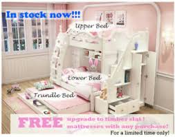 Want to keep his room organized? Triple Bunk Bed White Kid Double Single Trundle Princess Dream Children Girl Boy Ebay