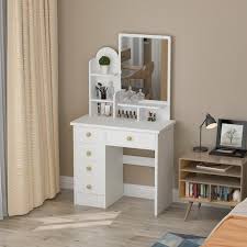 fufu a 5 drawers white makeup vanity