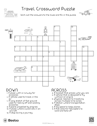 travel crossword puzzle beeloo