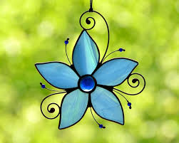 Stained Glass Flower Suncatcher For