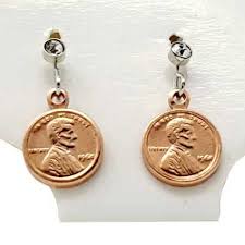 copper mini penny earrings the copper