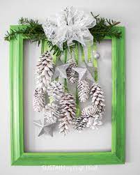 upcycled picture frame door decor for