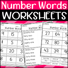 number words worksheets made by teachers