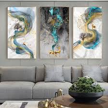 Blue Fabric Wall Art Canvas Painting