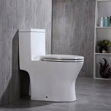 Standard height toilets are the regular or routine height toilets available since the start of water cistern toilets. á… Woodbridgebath T 0031 Woodbridge T 0031 Short Compact Tiny One Piece Toilet With Soft Closing Seat Small Toilet Woodbridge