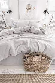 Linen Bedding Set In Light Gray King