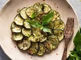 baked zucchini with herbed broad beans