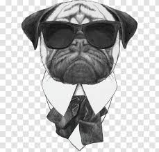 This tutorial will show you six different and interesting ways to draw a cartoon dog. Pug Stock Photography Sunglasses Illustration Printmaking Cool Dog Transparent Png