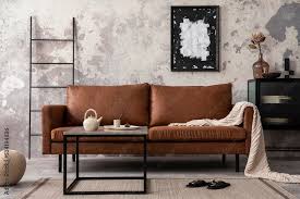 Poster Frame Brown Sofa Coffee Table