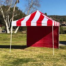 10x10 Red Canopy With Walls At Jump For