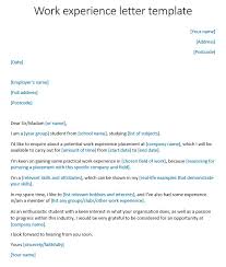 Work Experience Letter Template Reed Co Uk
