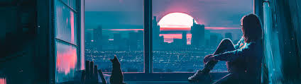 Check out amazing anime artwork on deviantart. Anime Girl Cat City Scenery 4k Purple Animated Steam Artwork 3840x1080 Wallpaper Teahub Io