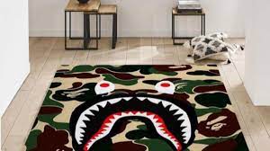 bape shark rectangle rug bedroom rug