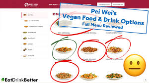 pei wei vegan food drinks 2023 menu