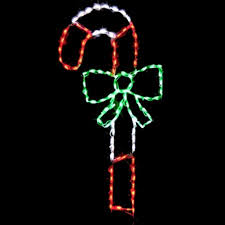 60cm led solar candy cane with bow