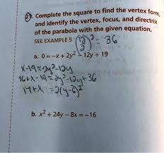 The Square To Find The Vertex Form