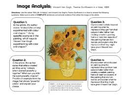 Sep 06, 2019 · secrets of the two unknown van gogh sunflowers subscribe to the art newspaper's digital newsletter for your daily digest of essential news, views and analysis from the international art world. Vincent Van Gogh Image Analysis By The Smart Place Tpt
