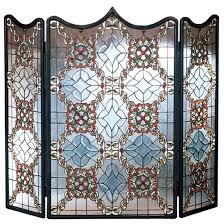 Stained Glass Fireplace Screen 44 W X