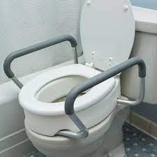 azm toilet seat riser with safety rails