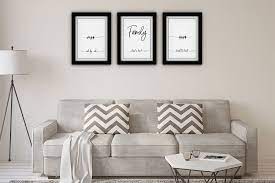 Family Set Of 3 Word Art Wall Frame