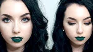 green lips bronze eye makeup