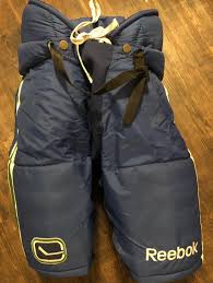 So you wanna know how the team passes the time on the road, eh? Reebok Vancouver Canucks Pro Stock Pants Hockey Pants Girdles Shells