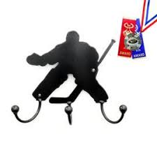 Wall art measures 29 x 26.5. Hockey Goalie Silhouette Award Holder Hooks Metal Wall Art Practical Art